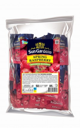 Чай квітковий Sun Gardens Spring Raspberry з каркаде, яблуком, малиною, шипшиною 50 пакетиків