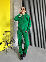 Женский прогулочный костюм весна ( кофта+ джогеры) трикотаж Турция норма /батал № 691-5391 42/44, Зеленый