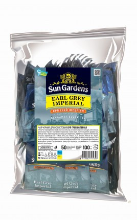 Чай чорний з бергамотом Sun Gardens Earl Grey Imperial 50 пакетиків м/у