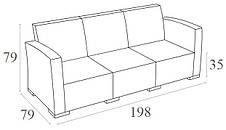 Диван, софа ротанг Dark Grey (Monaco Sofa XL), арт. 833, фото 4
