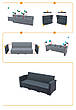 Диван, софа ротанг Dark Grey (Monaco Sofa XL), арт. 833, фото 11