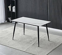 Обеденный керамический стол TM-100 олимпо вайт + черный