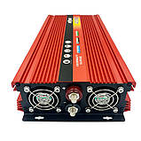 Потужний автомобільний інвертор перетворювач напруги AC/DC AR 4000W 12V Globus + звуковий сигнал, фото 4