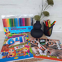 Набор для рисования и творчества фломастерами детский, 30 предметов + Bob Snail