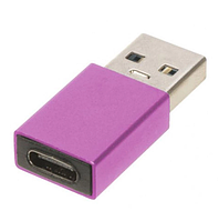 Перехідник USB 3.0 TU001 / USB - Type-C / Металевий / Розовий