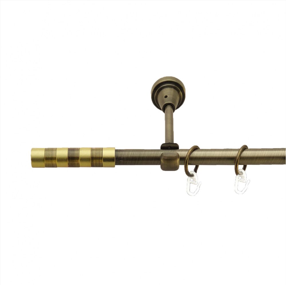 Карниз кований для штор одинарний антик Сигма 16мм діаметр гладка комплект, фото 1