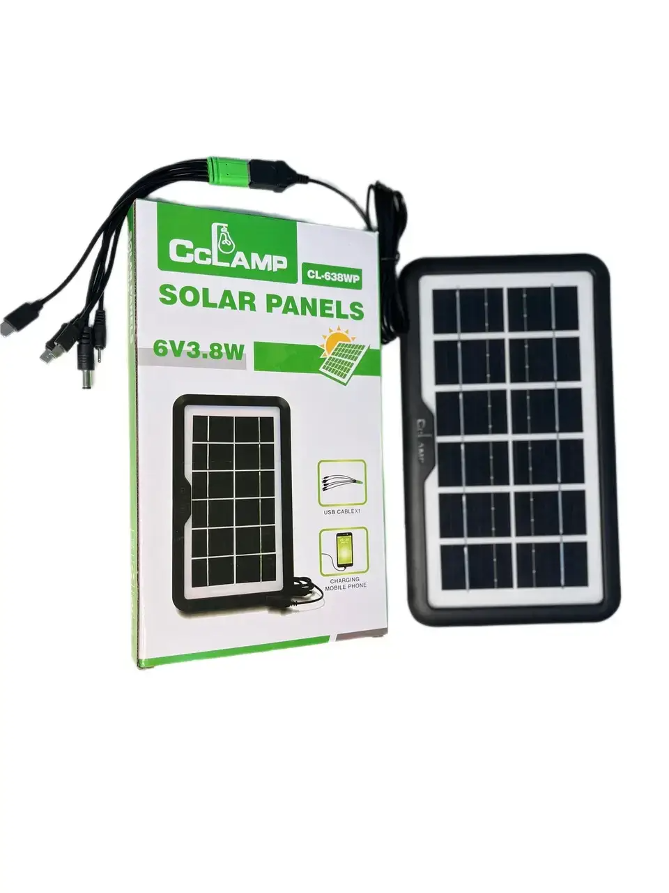 Сонячна портативна панель CCLamp CL-635WP з потужністю 3.5 Вт для заряджання гаджетів, туристична, для дому