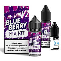 Набор для самозамеса солевой Flavorlab M-Jam V2 30 мл, 0-50 мг Blueberry (Черника)-ЛВР