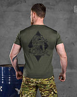 Чоловіча тактична футболка хакі Sunset Goons, армійська футболка олива coolmax з принтом rg491