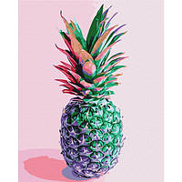 Картина за номерами ананас на полотні з підрамником набір для розфарбовування акриловими фарбами пензлики кріплення BS32024