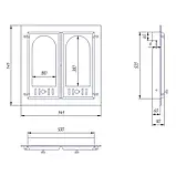 Дверцята камінні SVT 400 2-х профільні без екрану, 500х500 мм, фото 3