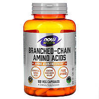 BCAA аминокислоты с разветвленной цепью Amino Acids Now Foods Sports 120 капсул