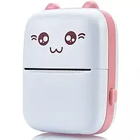 Портативный мини принтер термопринтер bt Mini printer portable Pink розовый