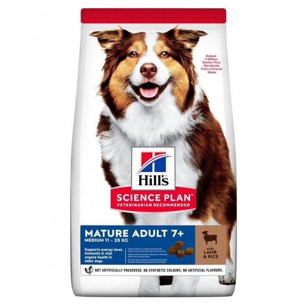 Корм Hill's Science Plan Canine Mature Adult Medium Lamb & Rice сухий з ягням для собак, що старіють, середніх