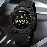 Сучасний якісний наручний військовий кварцовий годинник з підсвічуванням з каучуковим ремінцем, фото 3