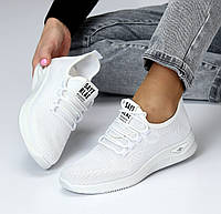 Жіночі білі кросівки сітка спортивні текстильні літні легкі 36 37 38 39
