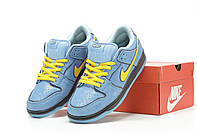 Женские кроссовки Nike SB Dunk Low x Powerpuff Girls Blue Yellow Black (голубые) яркие весна-лето Y14551