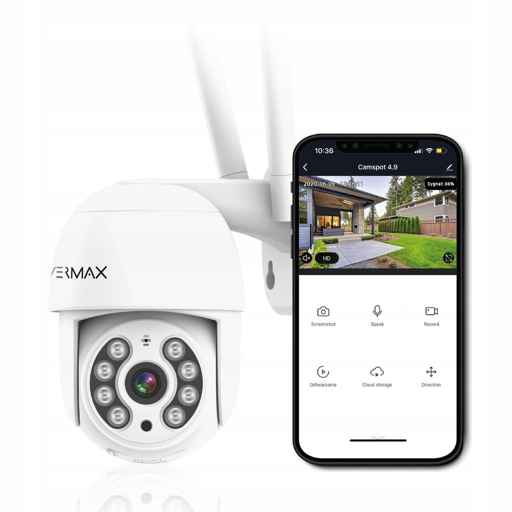 Вулична поворотна WiFi камера відеоспостереження Overmax Camspot 4.0 PTZ FULL HD, фото 1