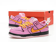 Женские кроссовки Nike SB Dunk Low x Powerpuff Girls Pink Orange Black (розовые) яркие весна-лето Y14552