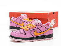 Жіночі кросівки Nike SB Dunk Low x Powerpuff Girls Pink Orange Black (рожеві з оранжевим) текстиль Y14552