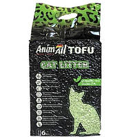 Наполнитель для кошачьего туалета AnimAll Тофу с ароматом зеленого чая Соевый комкующий 2.6 кг 6 л
