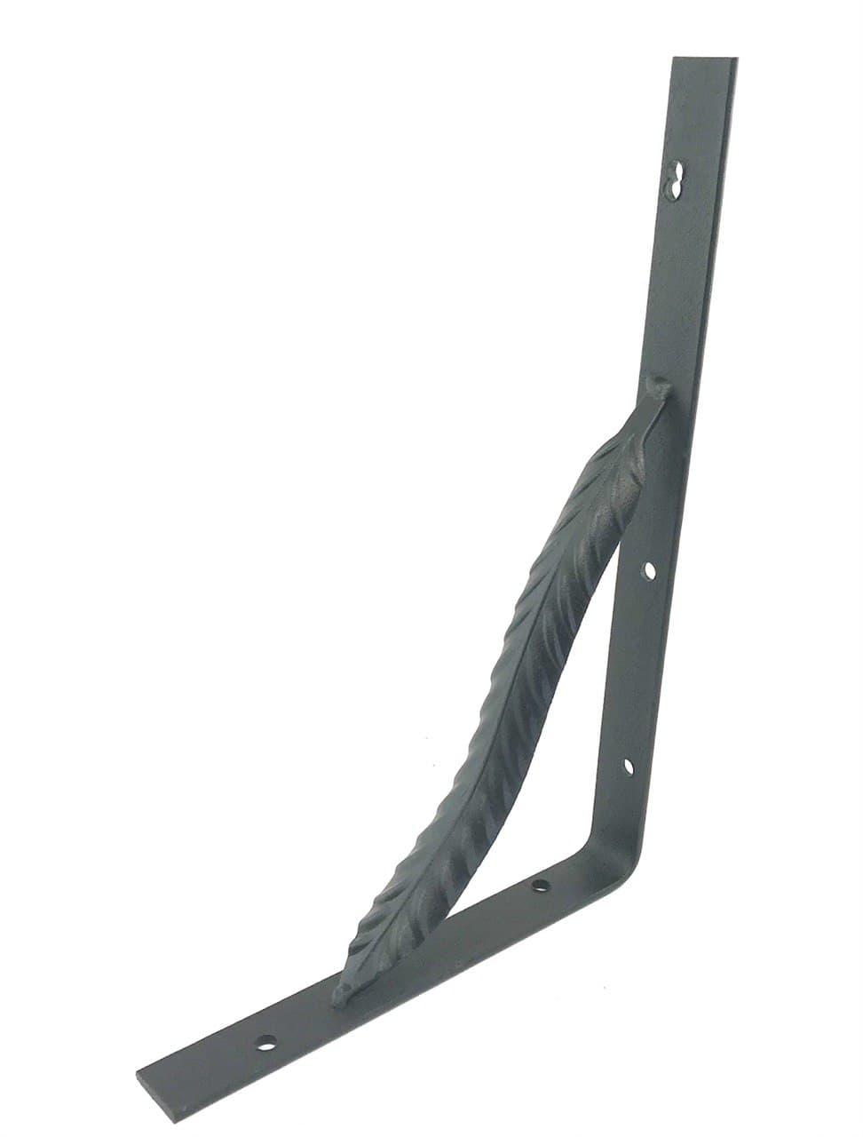 Куточок-Кронштейн декоративний (245х165 мм), товщина 2.5 мм (чорний) перо