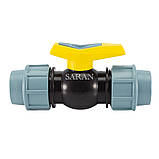 Кран кульовий 40x40 пластиковий для поліетиленової труби ПНД., фото 2