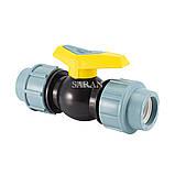 Кран кульовий 40x40 пластиковий для поліетиленової труби ПНД., фото 3