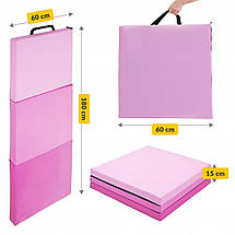 Мат гімнастичний складаний 4FIZJO 180 x 60 x 5 см 4FJ0572 Pink/Light Pink Poland, фото 3