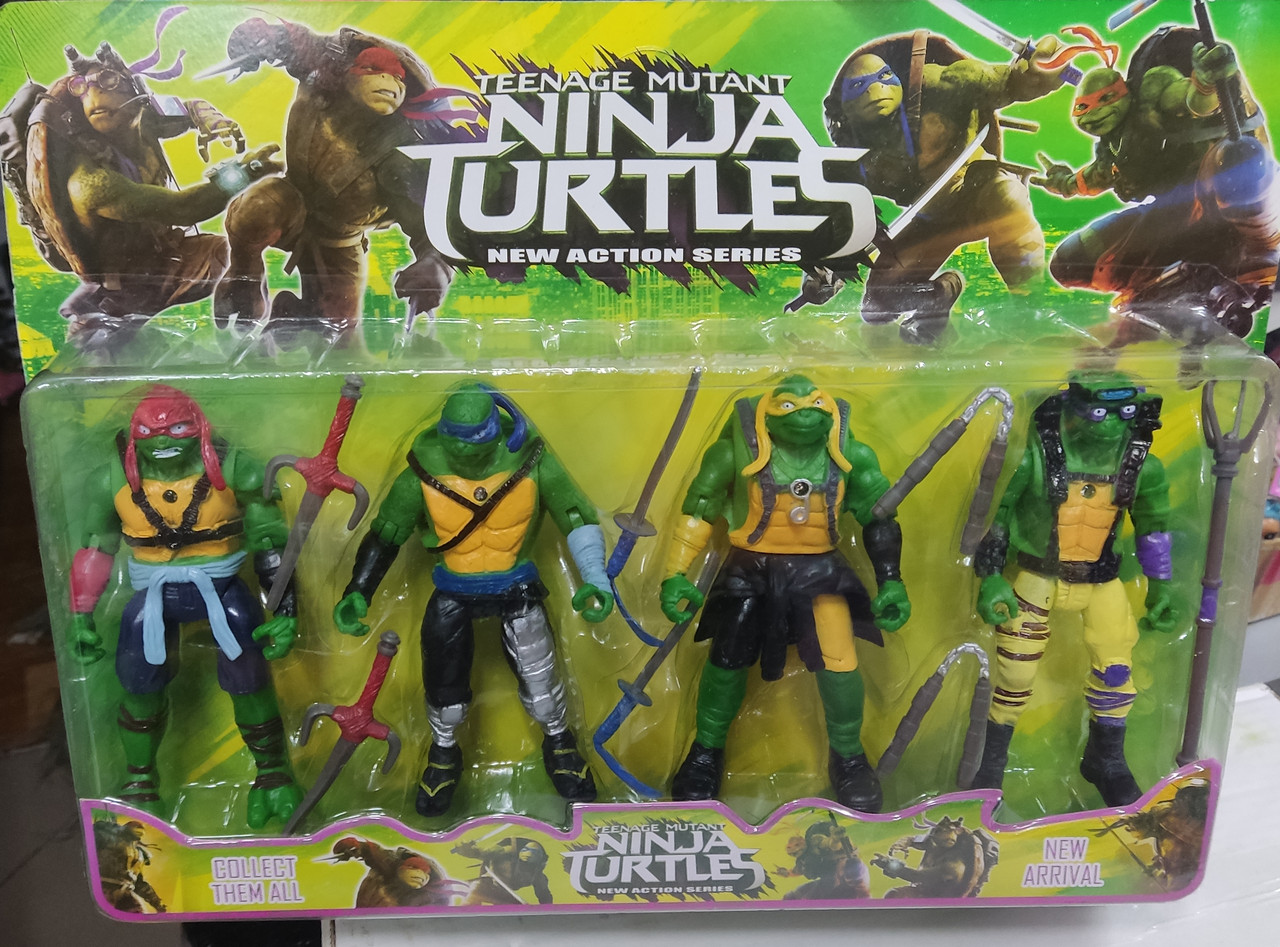 Набір фігурок 4шт Черепашки ніндзя Ninja Turtles висота 16 см з підсвічуванням 016704 швидка відправка