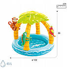 Дитячий надувний басейн Intex 58417 з м'яким дном 102 х 86 см на 45 л у вигляді Тропічного острова, фото 5