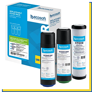 Ecosoft CRV3ECO Покращений комплект картриджів для потрійного фільтра (модулі D37, D531, CTO10)