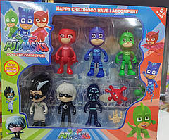 Ігровий набір фігурок 6 героїв  Герої в масках  Кетбой Гекко Алетт Ромео  Нічний ніндзя