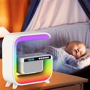 Нічник акумуляторний Rgb G3 з бездротовою зарядкою і Bluetooth колонкою 207498, фото 3