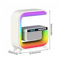 Нічник акумуляторний Rgb G3 з бездротовою зарядкою і Bluetooth колонкою 207498, фото 4
