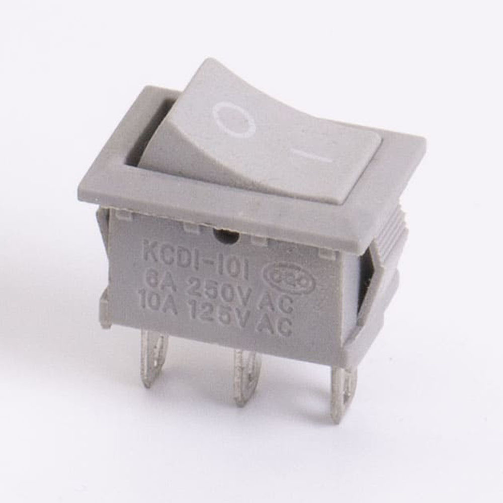 Перемикач клавішний КП-4 220В, сірий, сірий корпус