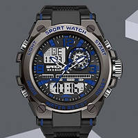 Часы мужские наручные спортивные тактические часы Синий