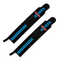 Кистевые бинты для тяжелой атлетики AOLIKES A-1538 Black + Blue 4663-21319