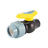 Кран кульовий "63х2" різь внутрішній пластиковий для поліетиленової пнд труби, фото 4