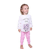 Дитяча піжама Trendy Tot 03-01019 інтерлок штани і кофта від 1,5 до 4 років - рожевий, 92 см (2 роки)
