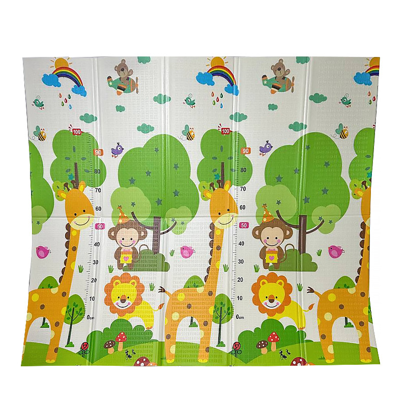Дитячий килимок CUTYSTAR 200*180*1 см складаний двосторонній антиковзний Rainbow Deer/Dream Track