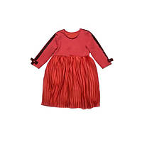 Плаття для дівчинки Trendy Tot 03-00833 святкове трикотажне зі спідницею-плісе для 3-7 років - червоний, 104
