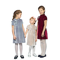 Дитяча святкова сукня Trendy Tot 03-00547 оксамитова з декоративними квітами для 5-8 років - синій, 122 см (7