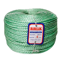 Канат кручений поліпропіленовий 6,0 мм*200 м "Birlik"