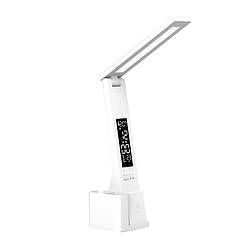 Настільна LED-лампа 7791 складана акумуляторна сенсорна з термометром дисплеєм і відсіком для канцелярії