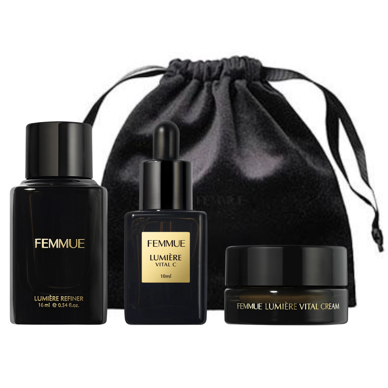 Набір косметики для оновлення і сяяння шкіри FEMMUE Femmue Lumiere Kit 10 мл + 16 мл + 5 г, фото 1