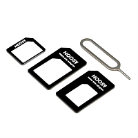 Nano, Micro Sim адаптер 3в1, перехідник iPhone 4 5 + скріпка 2 шт