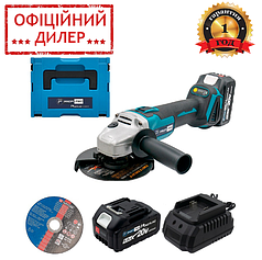 Акумуляторна кутова шліфувальна машина PROFI-TEC DGA20BL POWERLine (20 В, 2 х 5.0 А·год, ЗП, Кейс)