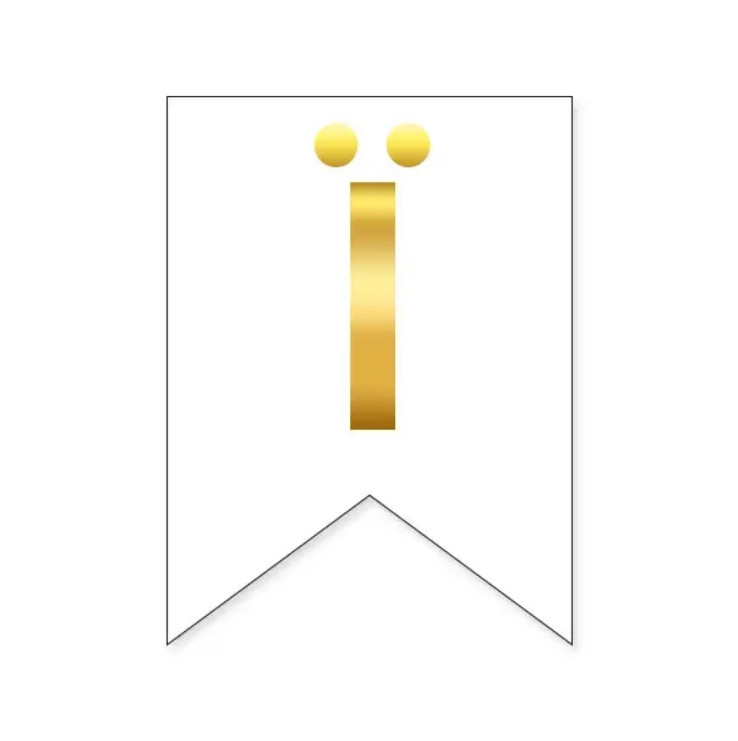 Літера "Ї" для індивідуальної гірлянди, золото на білому