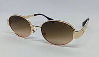 Celine Triomphe Metal очки женские солнцезащитные овальные коричневый градиент в золотой металлической оправе